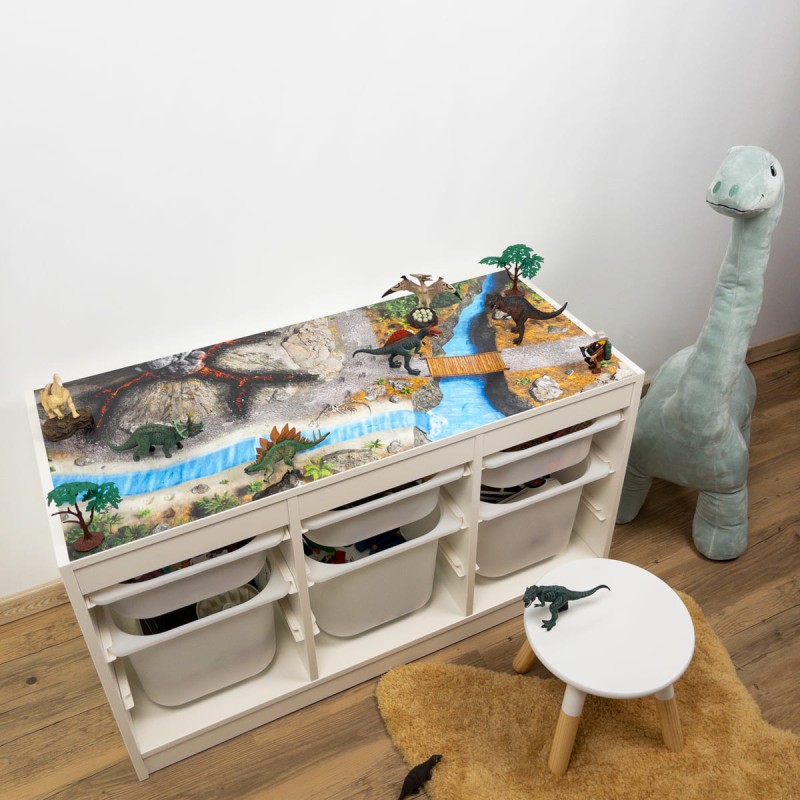 STICKER "Aventures Jurassiques" compatible avec le meuble IKEA TROFAST