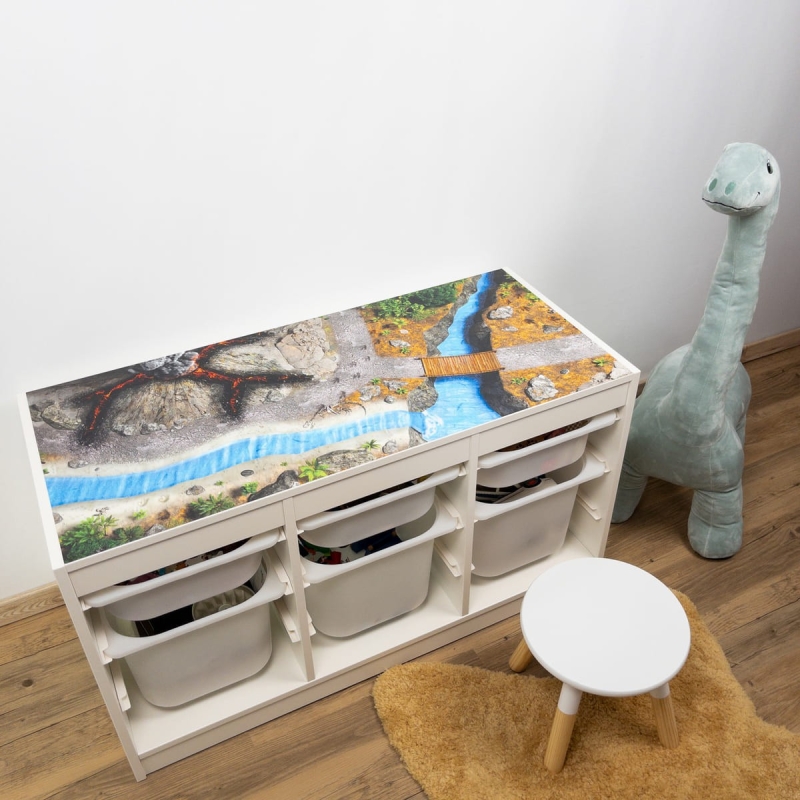 STICKER "Aventures Jurassiques" compatible avec le meuble IKEA TROFAST