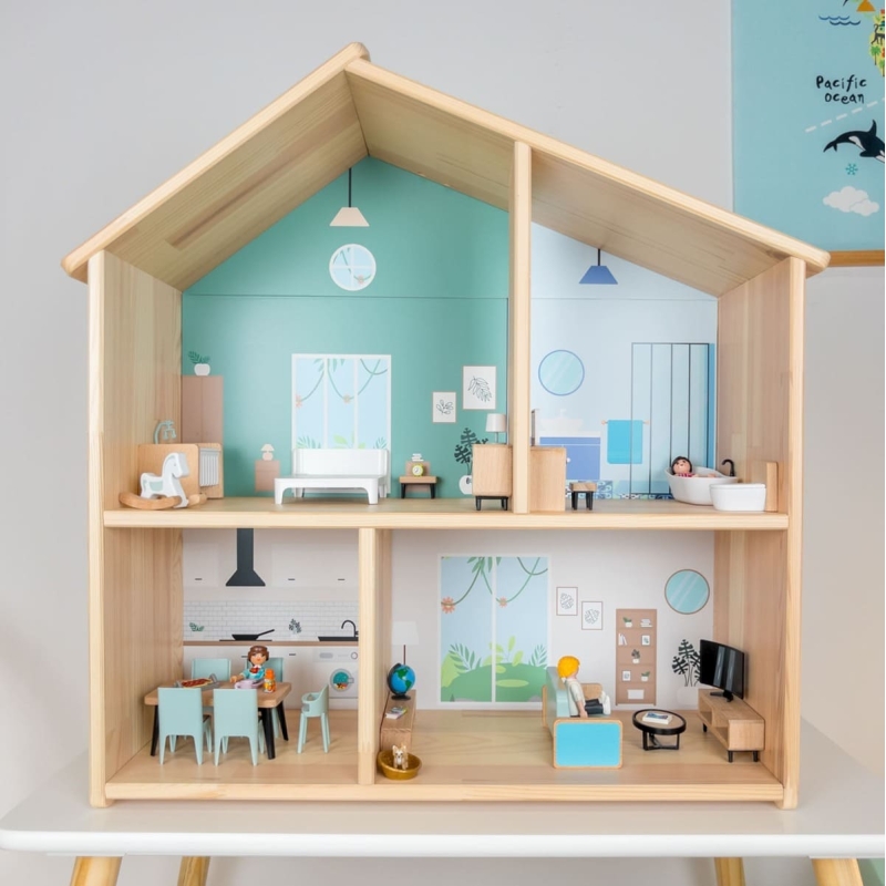 STICKER "Comme à la maison" compatible avec la maison de poupée IKEA Flisat