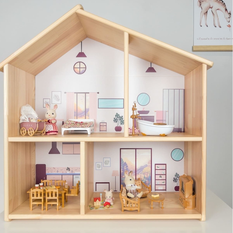 STICKER "La vie en rose" compatible avec la maison de poupée IKEA Flisat