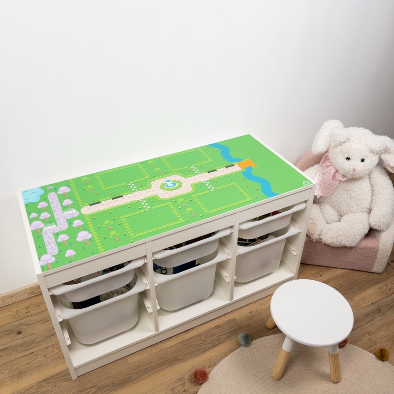 STICKER "Pixel city" compatible avec le meuble IKEA TROFAST
